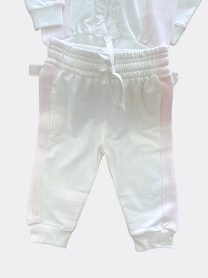 White And Pink With Ruffles 2-Pieces Set - La Farandole Paris