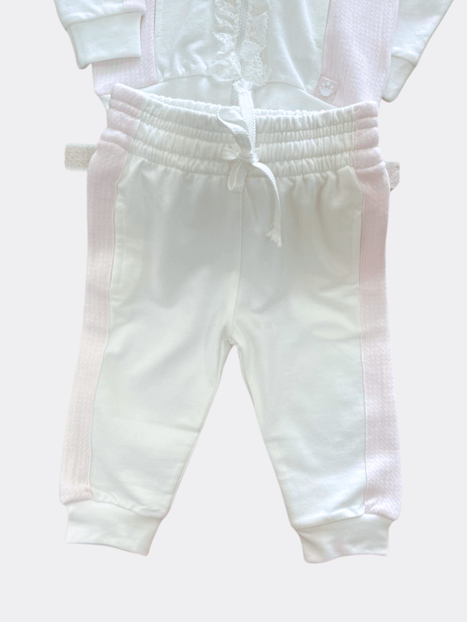White And Pink With Ruffles 2-Pieces Set - La Farandole Paris