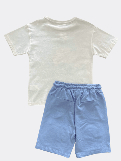 Beige / Blue Cotton Set - La Farandole Paris
