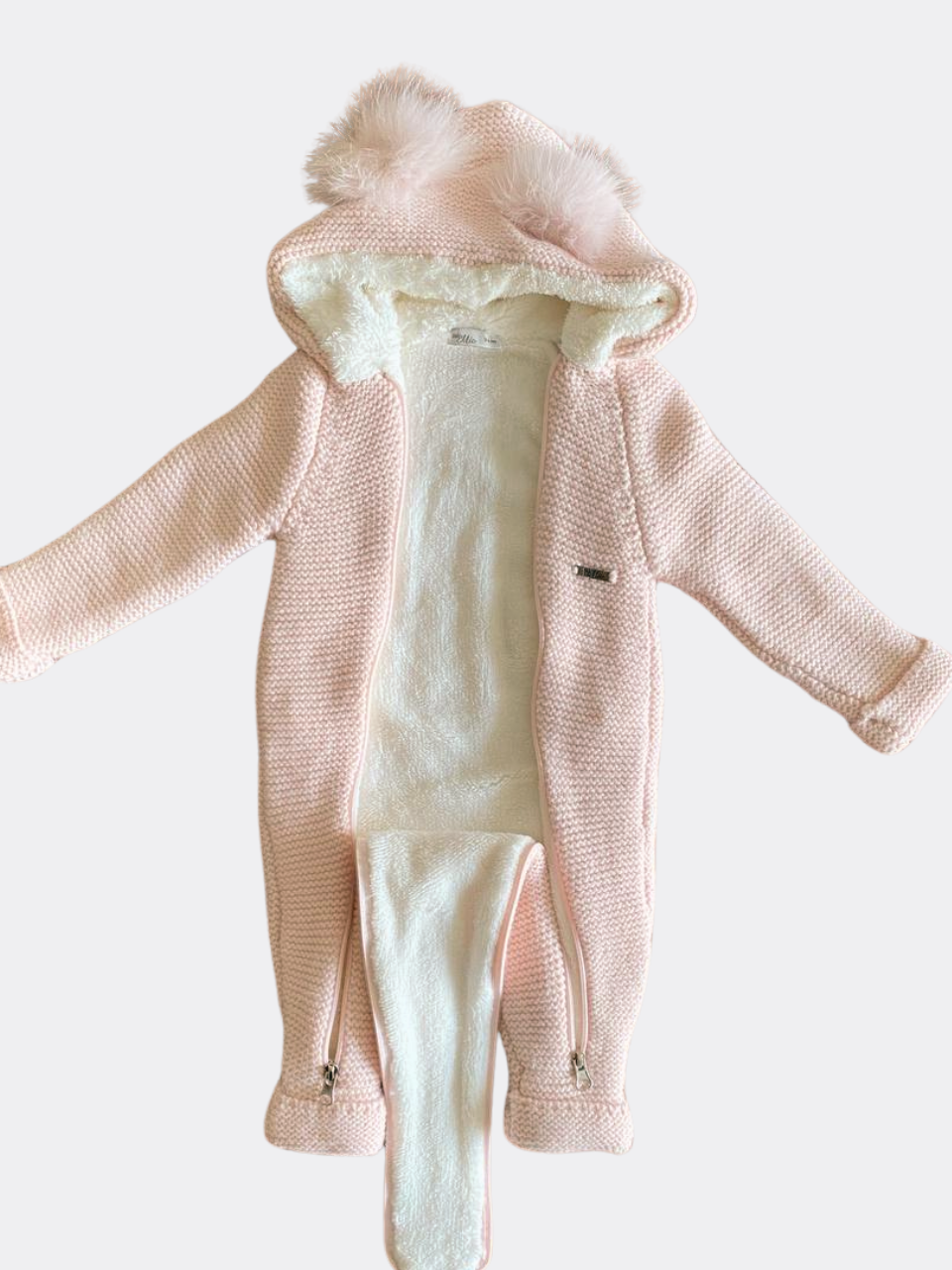 Pink Organic Wool Fur Inside Overall