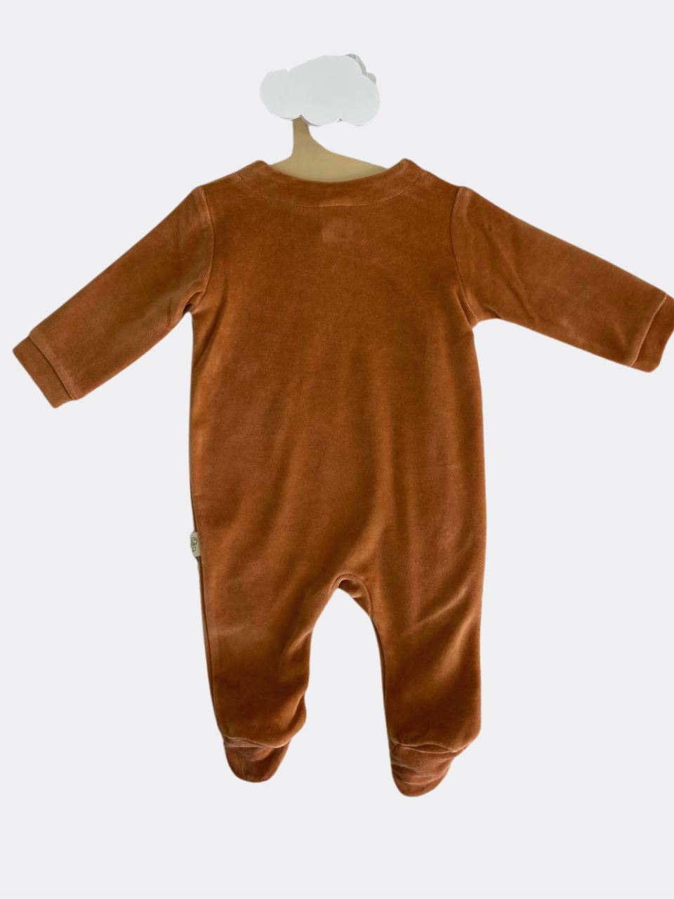 Caramel Elephant Organic Velvet Footed Overall