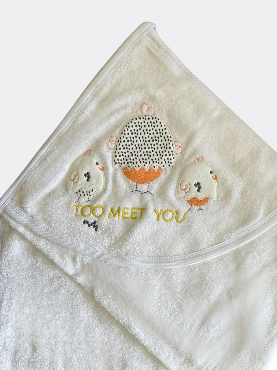 White hooded chicks towel