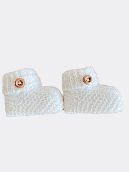 Brown Button Style Booties - La Farandole Paris