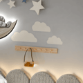 Wooden Hanger with Decorative Cloud Stickers - La Farandole Paris