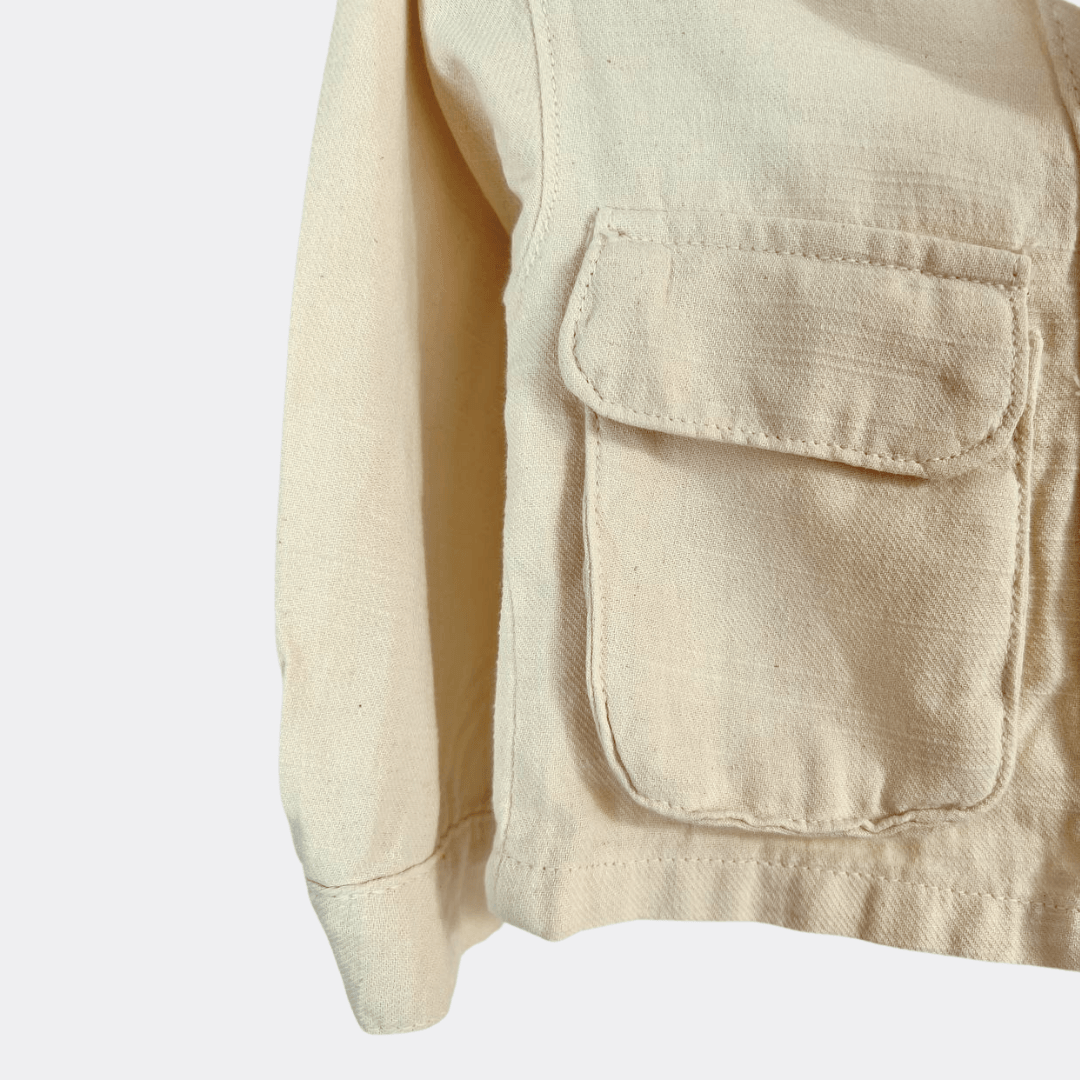 Beige Denim Jacket - La Farandole Paris
