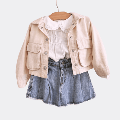 Beige Denim Jacket - La Farandole Paris