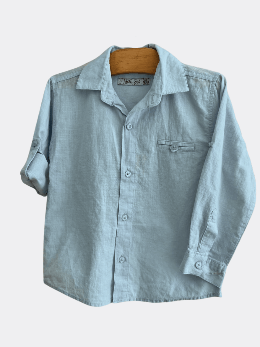 Baby Blue Long Sleeves Shirt - La Farandole Paris