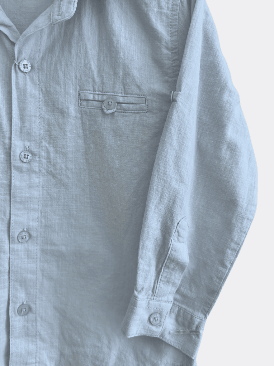 Baby Blue Long Sleeves Shirt - La Farandole Paris