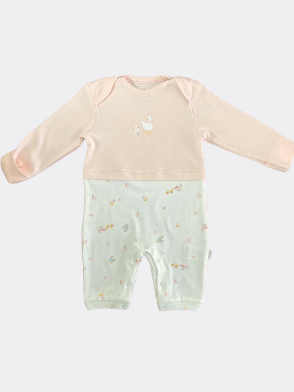 White And Pink Duck Overall