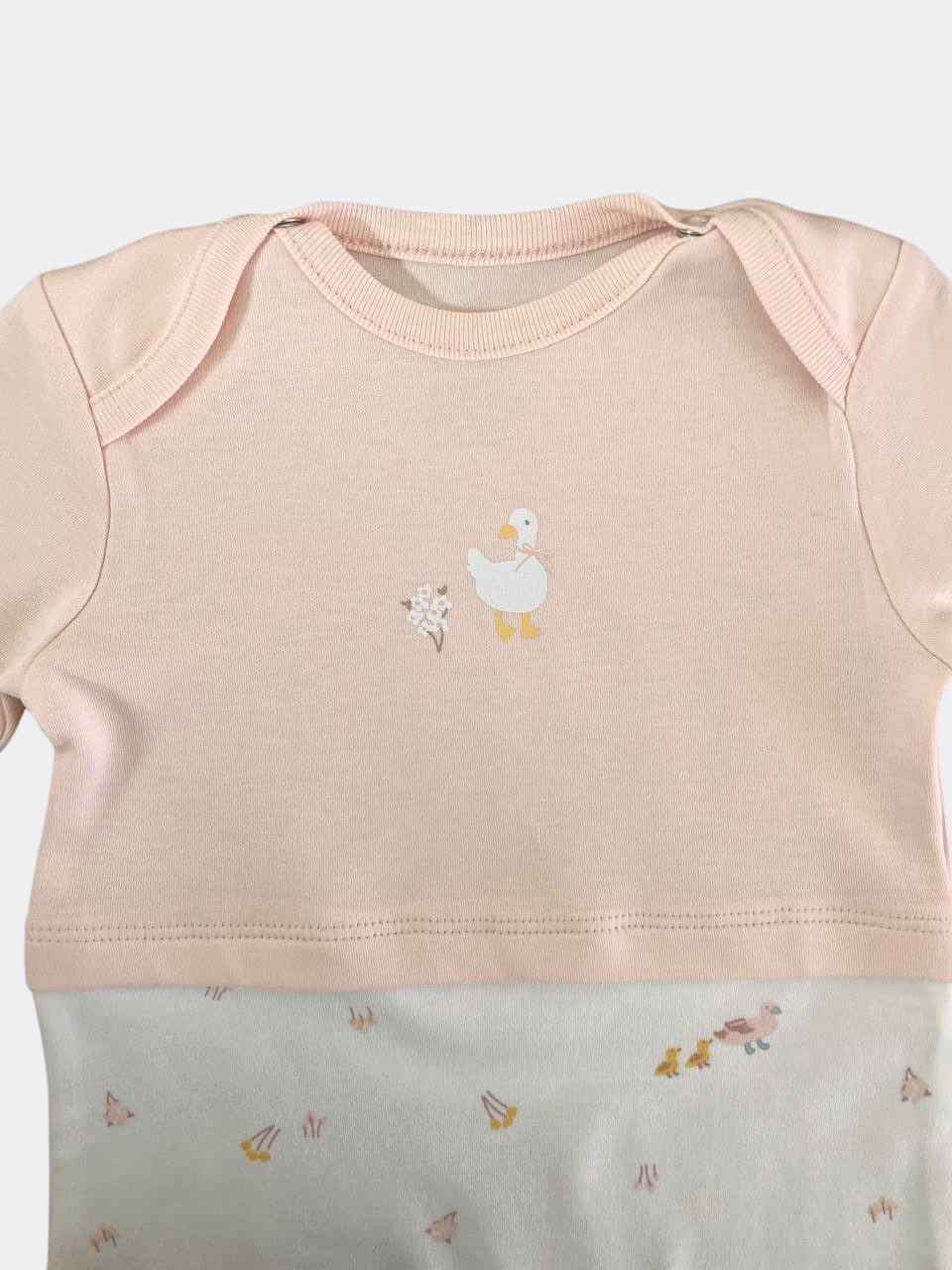 White And Pink Duck Overall