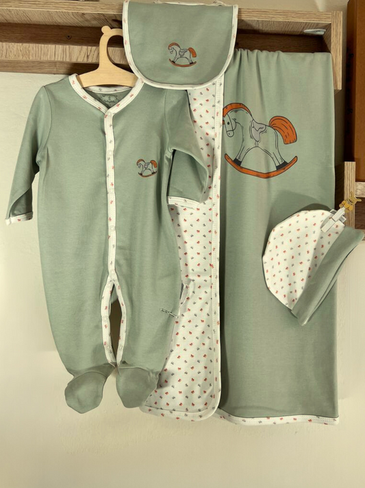 Mint Green Organic Cotton Hospital Set 4 Pcs