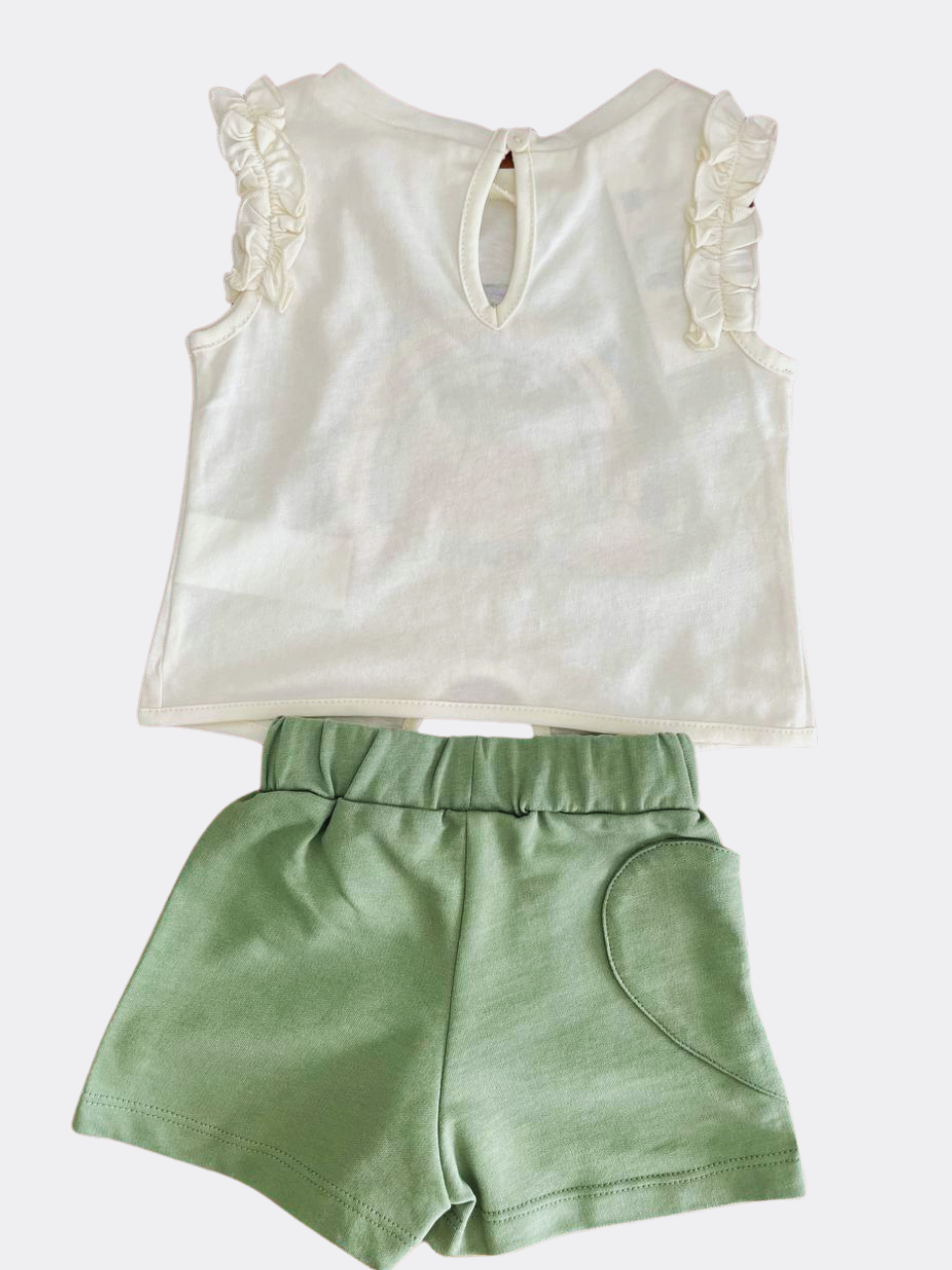 Beige / Green Cotton Set Rainbow