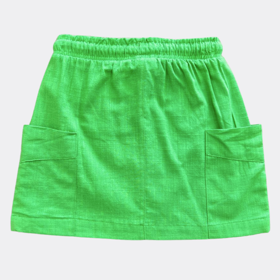 Green Linen Skirt - La Farandole Paris