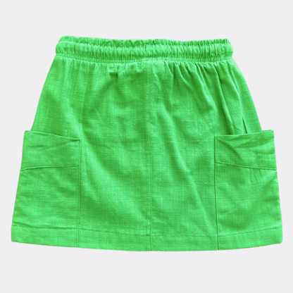 Green Linen Skirt - La Farandole Paris