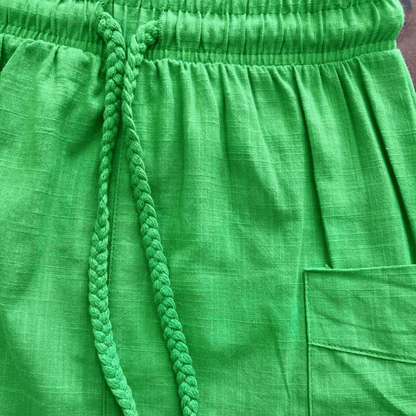 Green Linen Skirt - La Farandole Paris