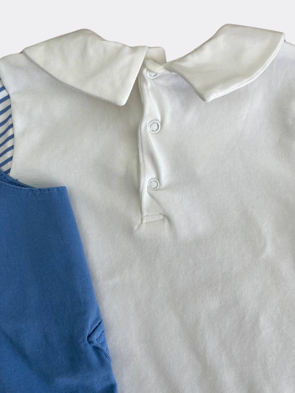 Blue And White  Tennis Organic Cotton Salopette With Body