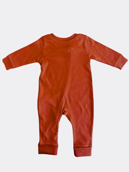 Orange Brique Cotton Overall Zip - La Farandole Paris