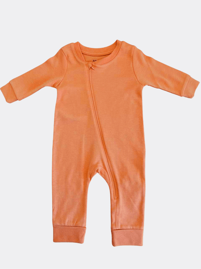 Orange Cotton Overall Zip - La Farandole Paris