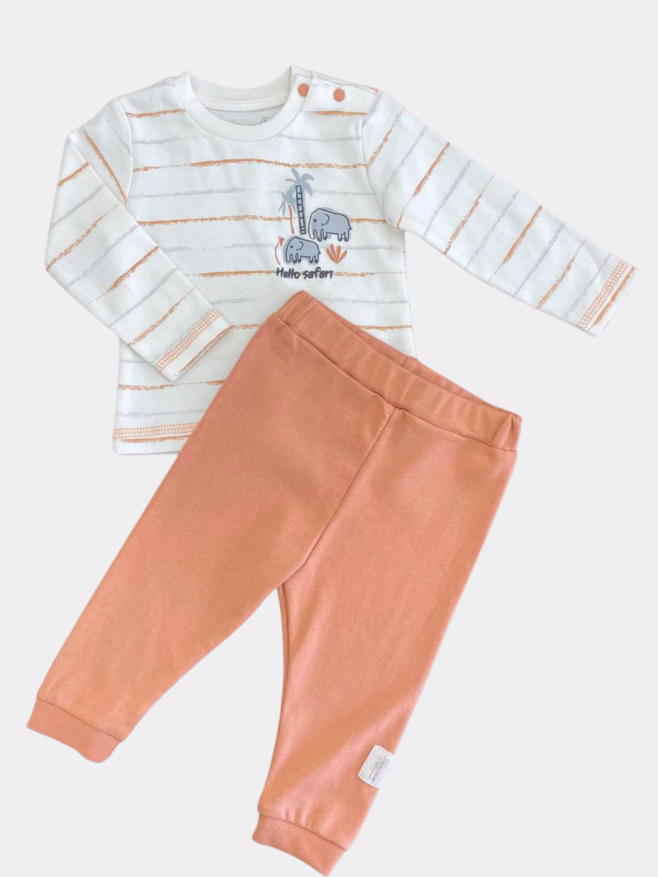 Off White And Orange Safari Set 2 Pieces