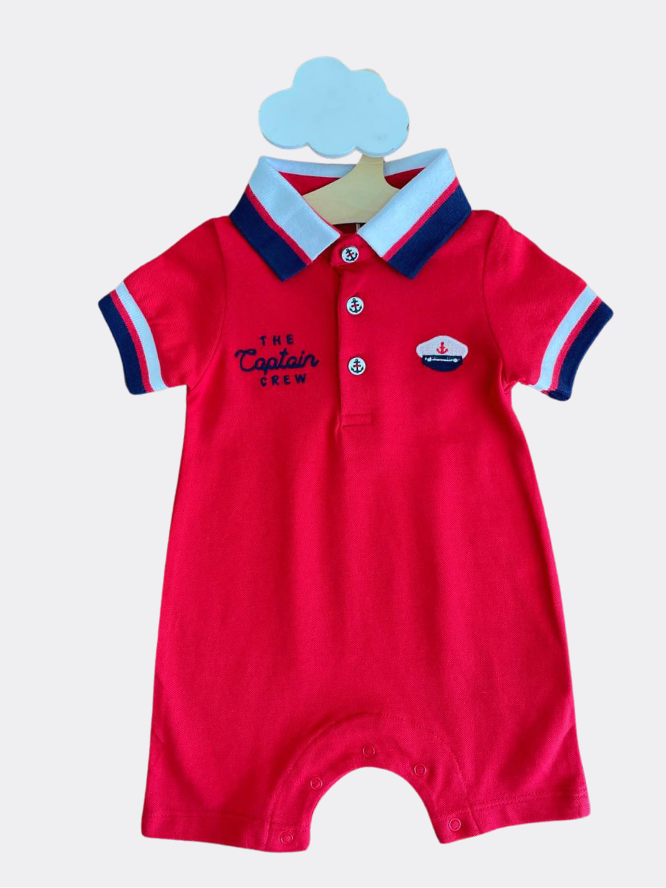 Red And Navy Blue Marin Polo Overall