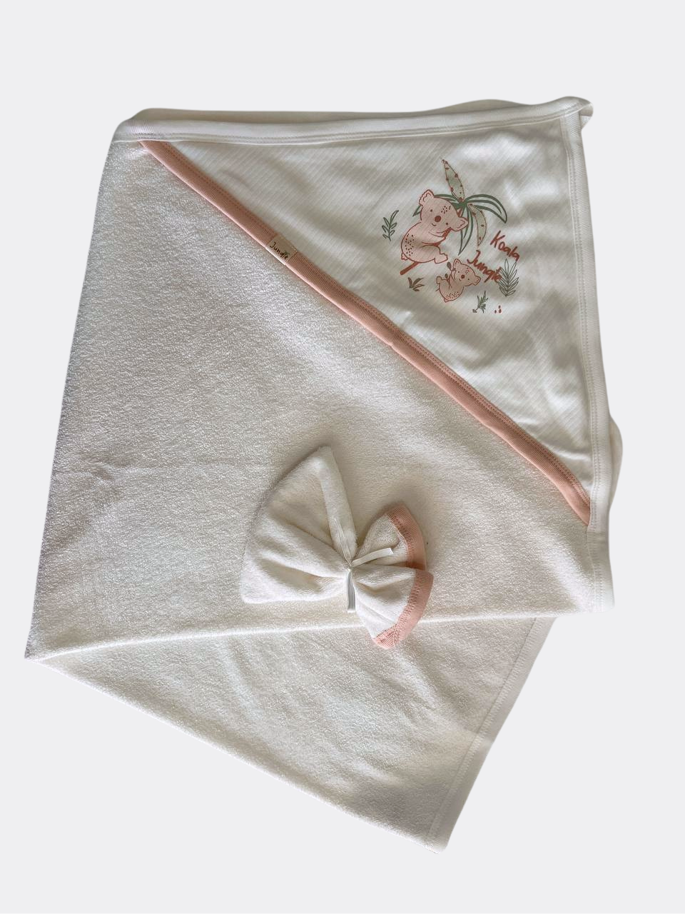 White And Pink Koala Hooded Towel