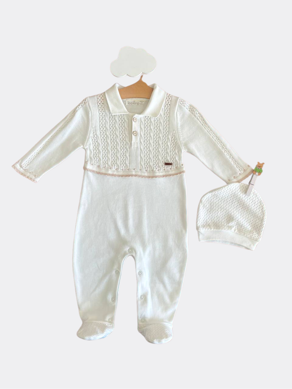 White Organic Cotton Overall With Hat