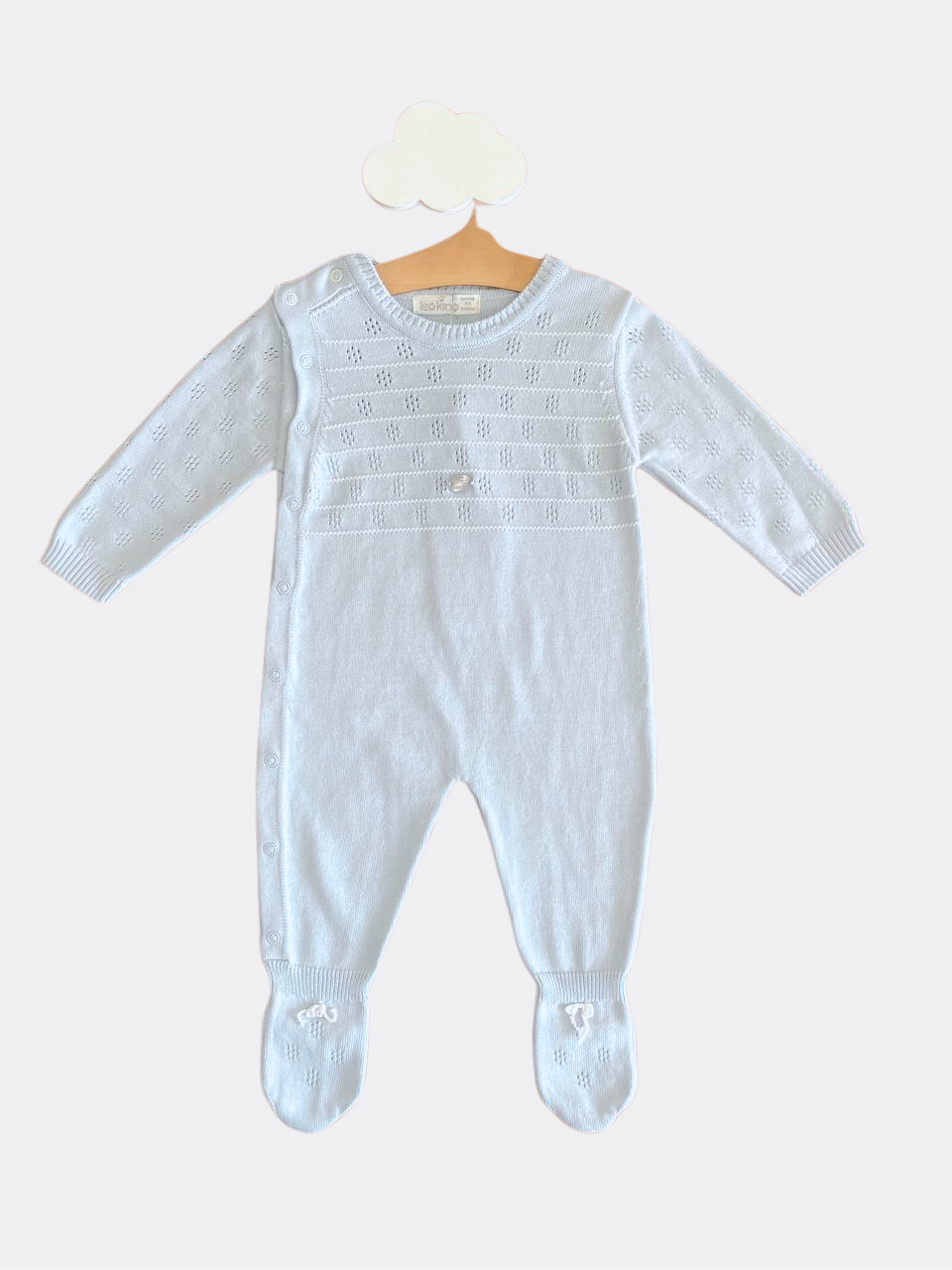 Baby Blue / White Organic Cotton Overall Socks