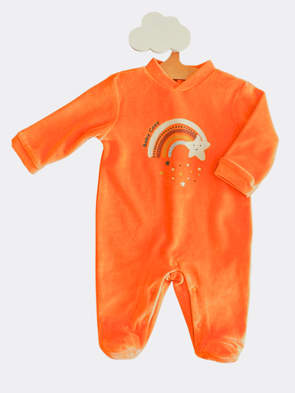 Orange Rainbow Organic Cotton Footed Overall