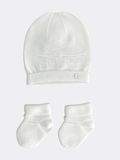 White Organic Cotton Hat And Socks boat - La Farandole Paris