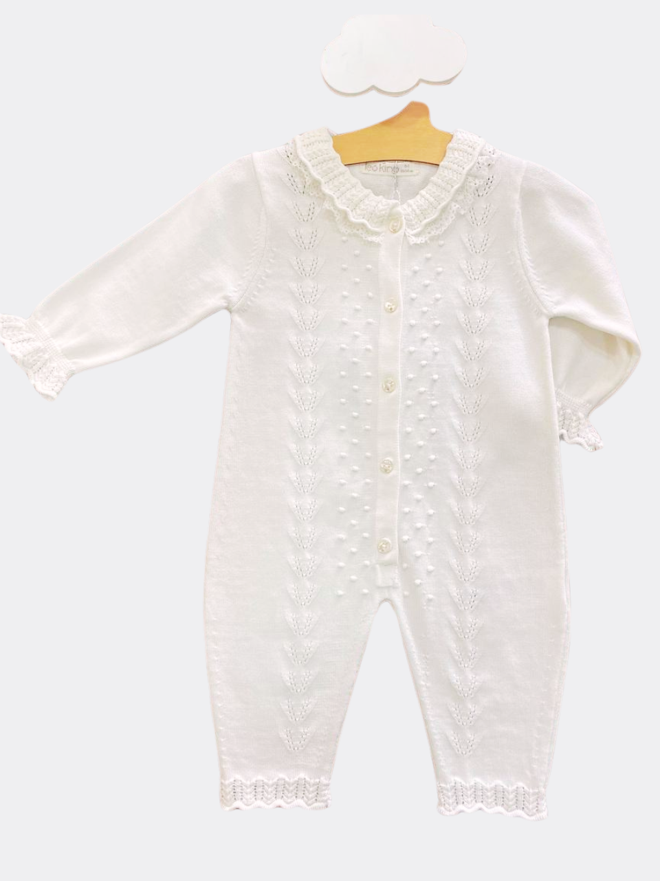 White Organic Cotton And Dentelle  Overall