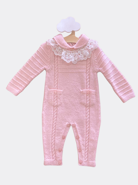 Pink Ruffles Organic Wool Overall