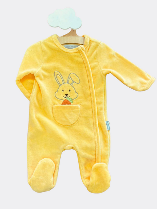 Yellow Rabbit Velvet Overall