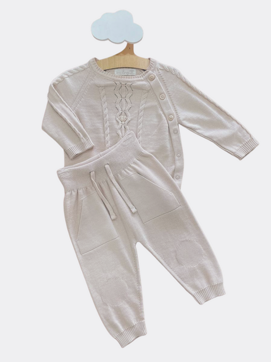 Beige Cotton Set 2 Pcs Set