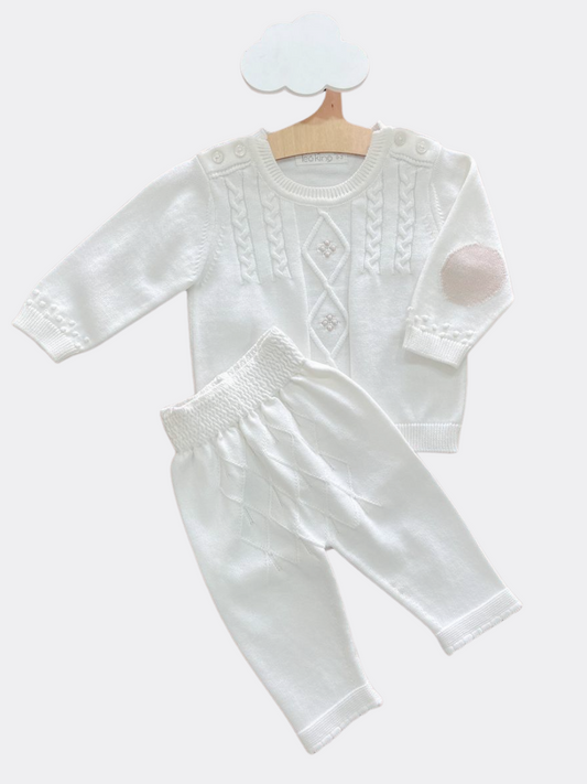 White/beige Organic Cotton Set