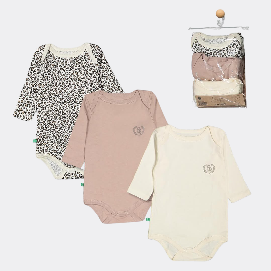 Leopard  Organic Cotton Long Sleeves Body set of 3 pcs (Begi)