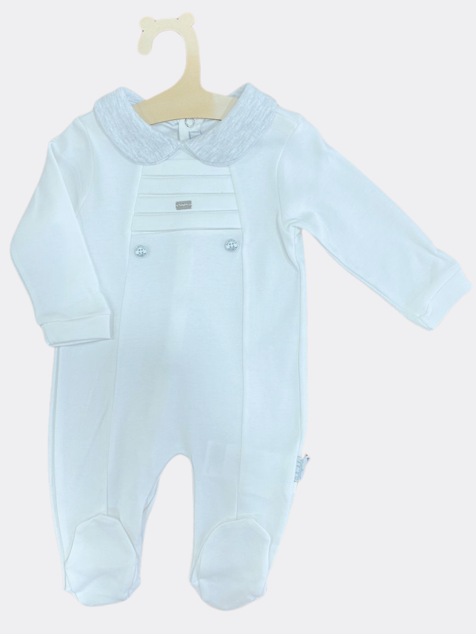 White And Grey Polo Organic Cotton Overall