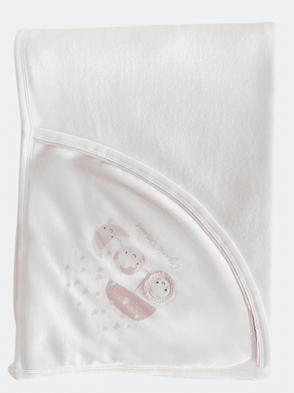 Blue/Pink Organic Cotton Hooded Towel - La Farandole Paris