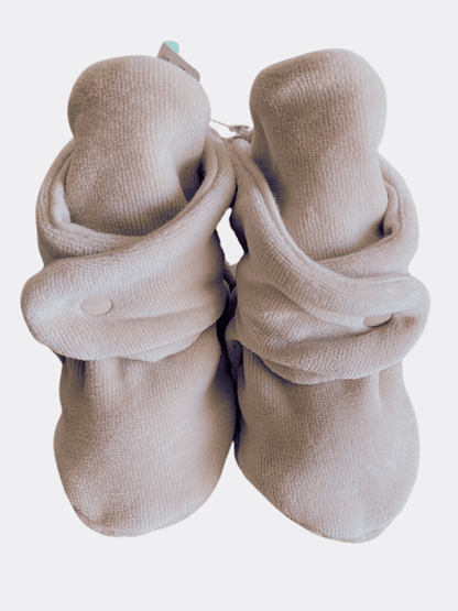 Beige Velvet Booties - La Farandole Paris