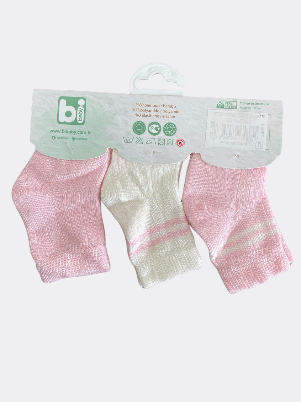 Pink And White Bamboo Socks