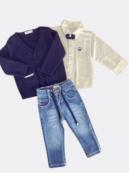 Navy Blue And Jeans Set Of 4 Pieces - La Farandole Paris