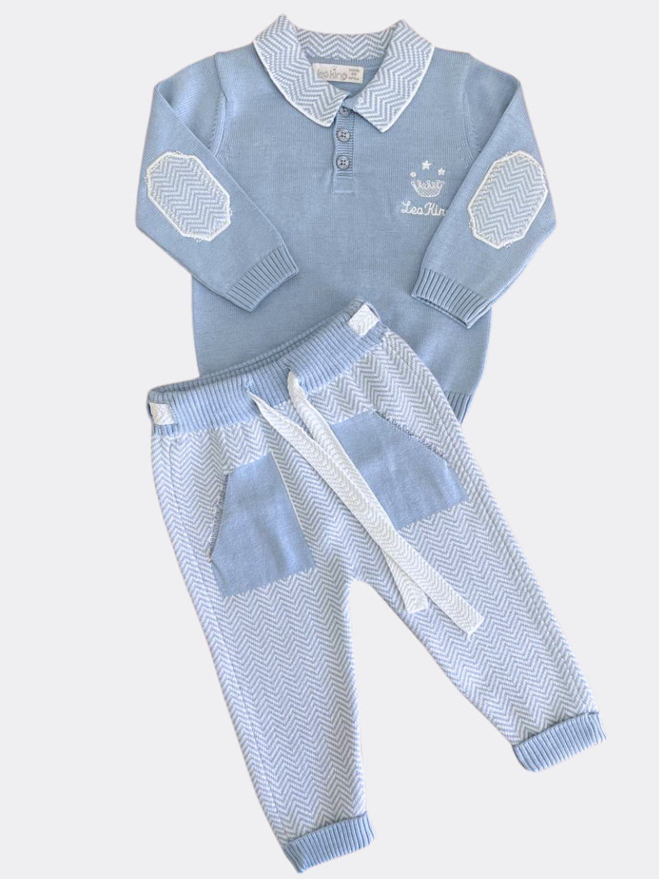 Baby Blue Organic Cotton Polo Set 2 Pieces