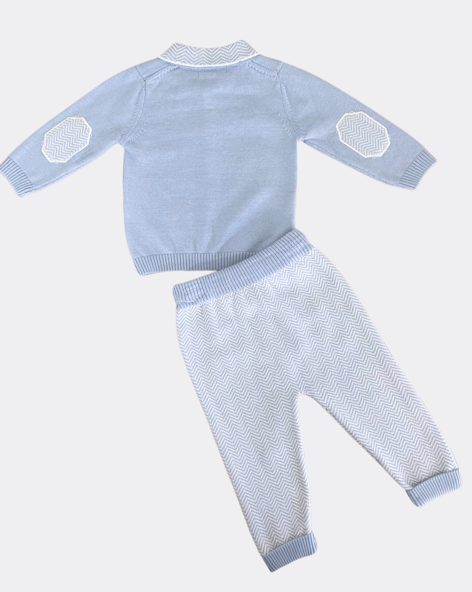 Baby Blue Organic Cotton Polo Set 2 Pieces