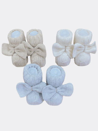 Bow Style Baby Booties - La Farandole Paris