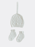 White Organic Cotton Hat And Socks - La Farandole Paris