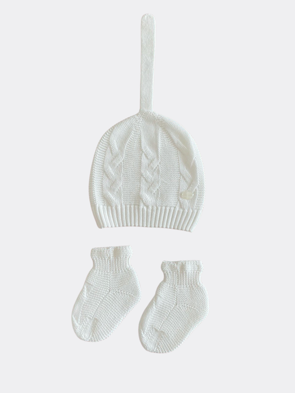 White Organic Cotton Hat And Socks