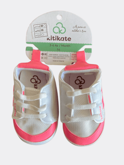 White And Pink Baby Sneakers - La Farandole Paris