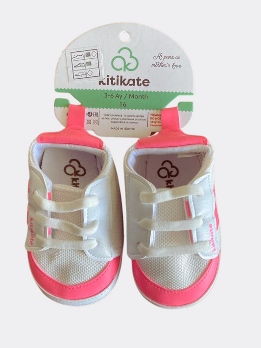 White And Pink Baby Sneakers