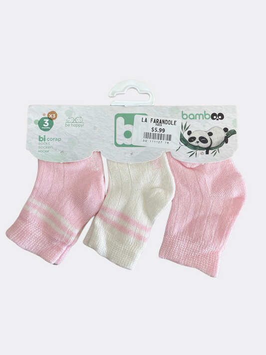 Pink And White Bamboo Socks