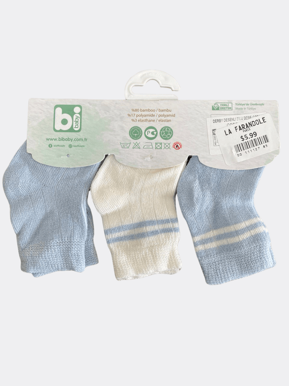 Ankle Bamboo Socks 3 Pcs Pack - La Farandole Paris