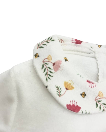 Flower Velvet Footed Overall